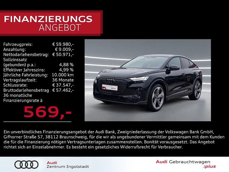 Mythosschwarz metallic Gebraucht 2024 Audi Q4 Sportback e-tron Ambiente SUV | 57.980 € - Bild 1/3