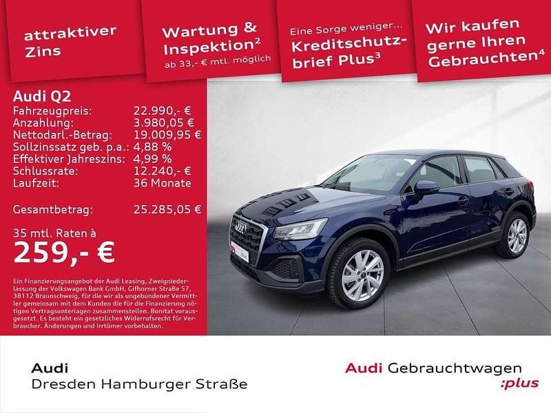 Gebraucht Audi Q2 Ambiente 150 PS (110 kW) 2022 Navarrablau metallic SUV