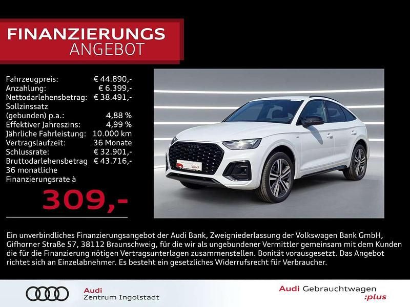 Gletscherweiß metallic Gebraucht 2023 Audi Q5 Sportback S-Line SUV | 44.890 € (Superpreis) - Bild 1/3