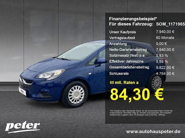 Blau Gebraucht 2019 Opel Corsa Selection Kleinwagen | 7.940 € (Guter Preis) - Bild 1/4