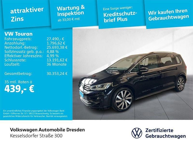 Gebraucht VW Touran Highline 150 PS (110 kW) 2020 Deep black perleffekt Van / Kleinbus