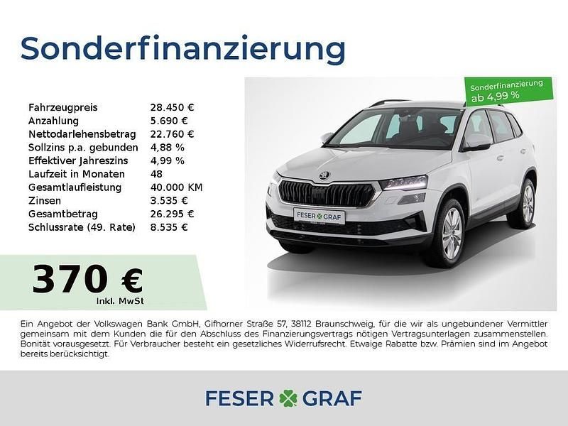 Weiß Gebraucht 2024 Skoda Karoq Selection SUV | 28.450 € (Superpreis) - Bild 1/4