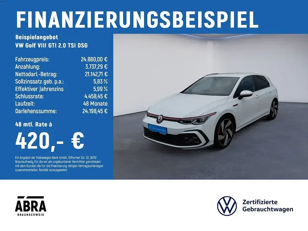 Usata VW Golf VIII GTI 245 CV (180 kW) 2020 Bianco Berlina