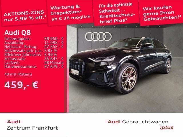 Mythosschwarz metallic Gebraucht 2021 Audi Q8 Ambiente SUV | 58.950 € (Superpreis) - Bild 1/2