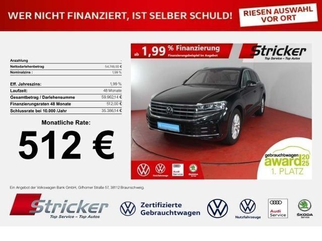 Schwarz (grenadillschwarz metallic) Gebraucht 2024 VW Touareg Elegance SUV | 54.750 € (Guter Preis) - Bild 1/4