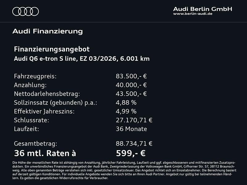 Gebraucht Audi Q6 e-tron Sport 314 kW (428 PS) 2026 Mythosschwarz metallic SUV