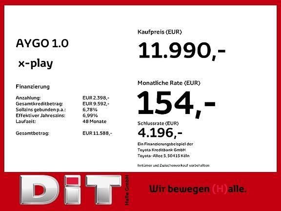 Gebraucht Toyota Aygo X-play 72 PS (52 kW) 2021 Vulcanorot Kleinwagen