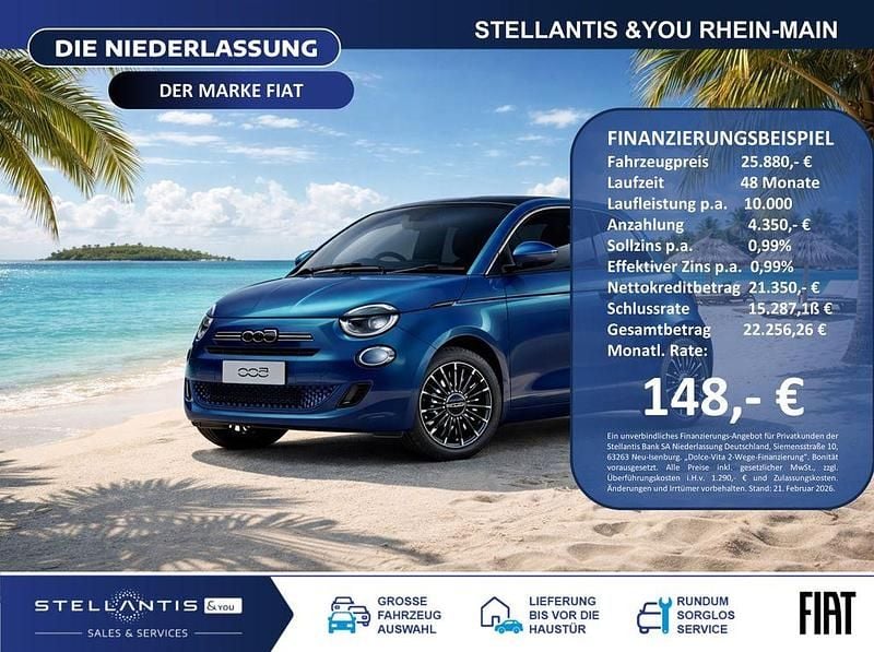 Neu Fiat 500 La Prima 65 PS (47 kW) 2026 Blau Cabrio