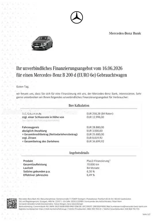 Gebraucht Mercedes B200 Advanced 150 PS (110 kW) 2025 Mountaingrau  met. Kleinwagen