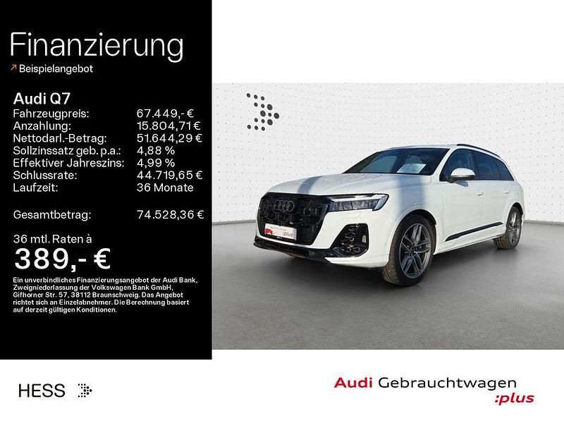 Gletscherweiß metallic Gebraucht 2024 Audi Q7 S-Line SUV | 67.449 € (Fairer Preis) - Bild 1/4