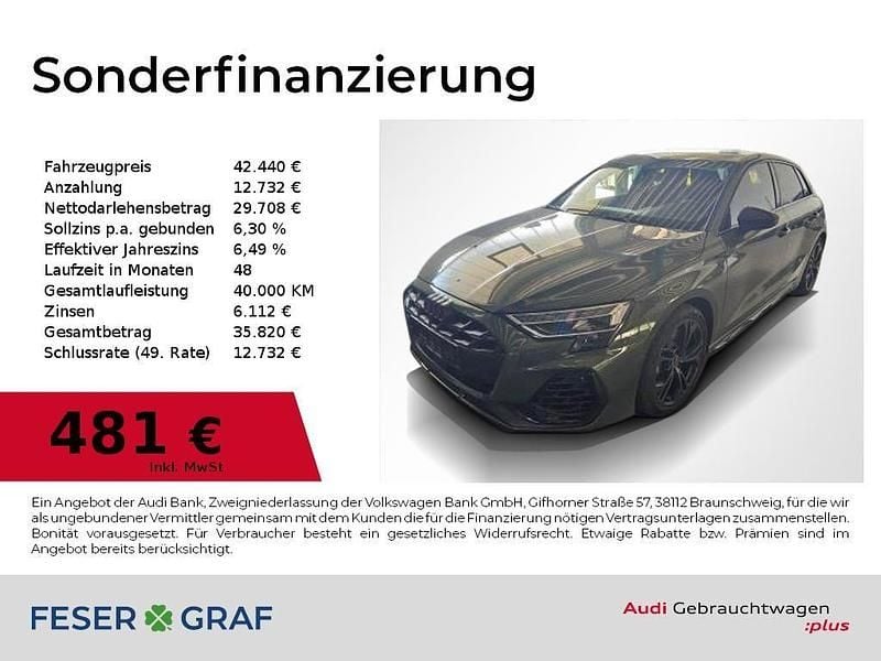 Gebraucht Audi S3 Ambiente 333 PS (244 kW) 2025 Distriktgrün metallic Limousine