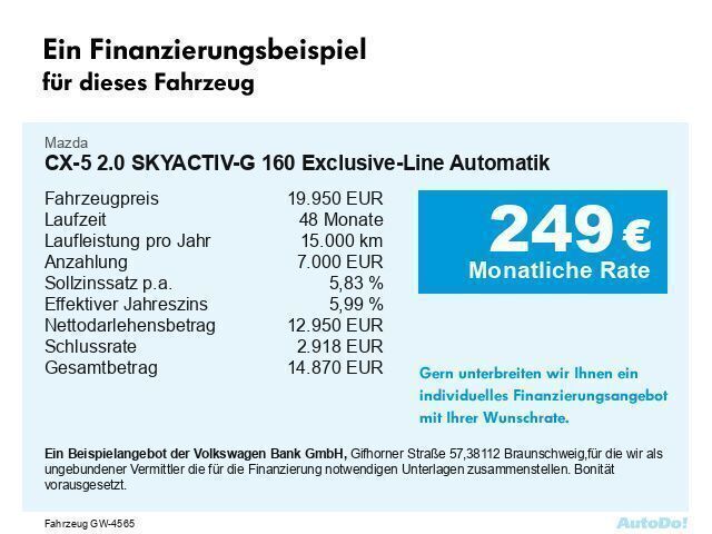 Gebraucht Mazda CX-5 Exclusive-Line 160 PS (117 kW) 2017 Grau SUV