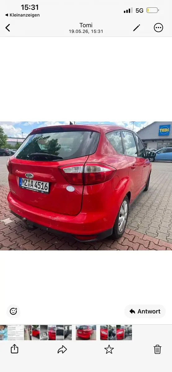 Używany Ford C-MAX 116 KM (85 kW) 2012 Czerwony Minivan