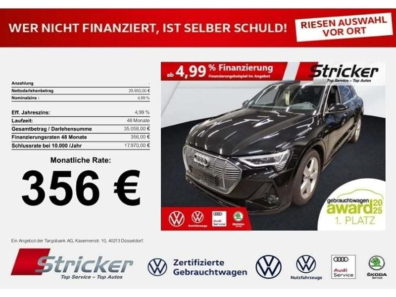 Mythosschwarz metallic (metallic) Gebraucht 2020 Audi e-tron S-Line SUV | 29.950 € (Superpreis) - Bild 1/3