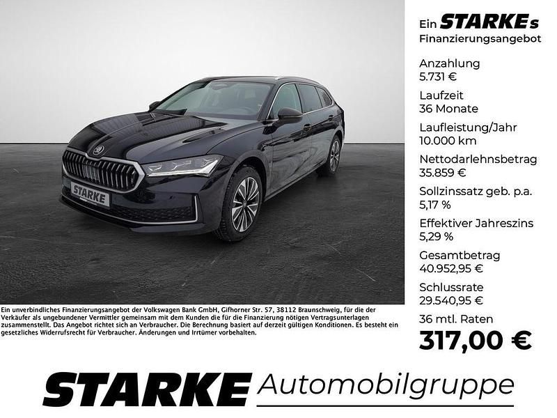 Neu Skoda Superb Selection 150 PS (110 kW) 2025 Schwarz (ebony schwarz metallic) Kombi