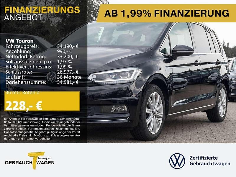 Schwarz Gebraucht 2024 VW Touran Highline Van / Kleinbus | 34.190 € (Fairer Preis) - Bild 1/4