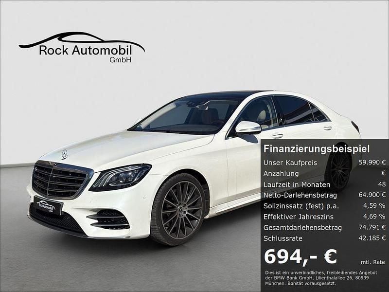 Weiss Gebraucht 2020 Mercedes S560 AMG line Limousine | 59.990 € - Bild 1/4