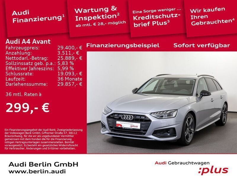 Florettsilber metallic Gebraucht 2020 Audi A4 Advanced Plus Kombi | 29.990 € (Fairer Preis) - Bild 1/3