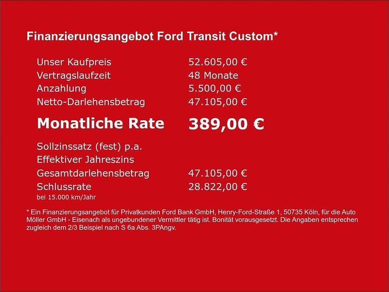 Neu Ford Transit Custom Limited 232 PS (170 kW) 2026 Rot Kombi