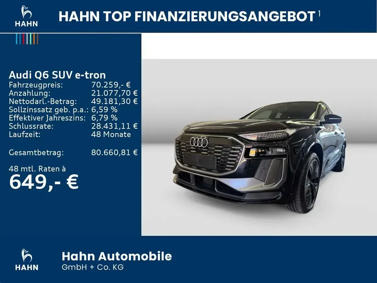 Neu Audi Q6 e-tron Performance 225 kW (306 PS) 2026 Mythosschwarz metallic SUV