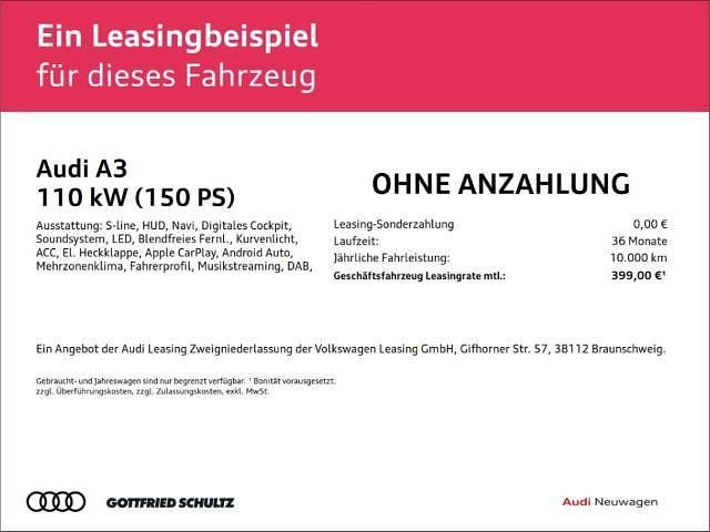 Gebraucht Audi A3 S-Line 150 PS (110 kW) 2025 Mythosschwarz metallic Limousine