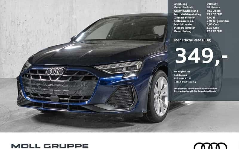 Blau Neu 2025 Audi A3 Sportback S-Line Limousine | 37.990 € (Superpreis) - Bild 1/4