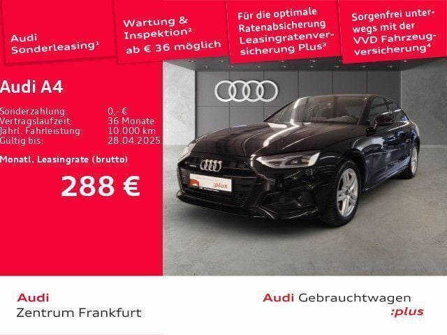 Mythosschwarz metallic Gebraucht 2024 Audi A4 Advanced Plus Limousine | 34.960 € (Fairer Preis) - Bild 1/2