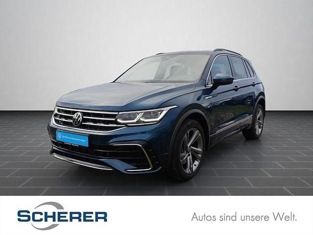 Nightshade blue metallic (metallic) Gebraucht 2021 VW Tiguan R-line SUV | 33.990 € (Guter Preis) - Bild 1/4