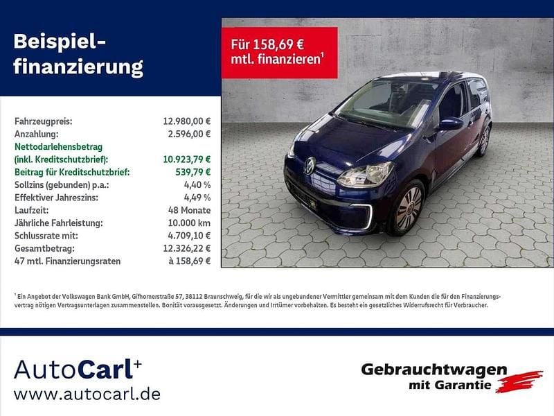 Blau Gebraucht 2021 VW e-up! United Kleinwagen | 12.980 € (Guter Preis) - Bild 1/2