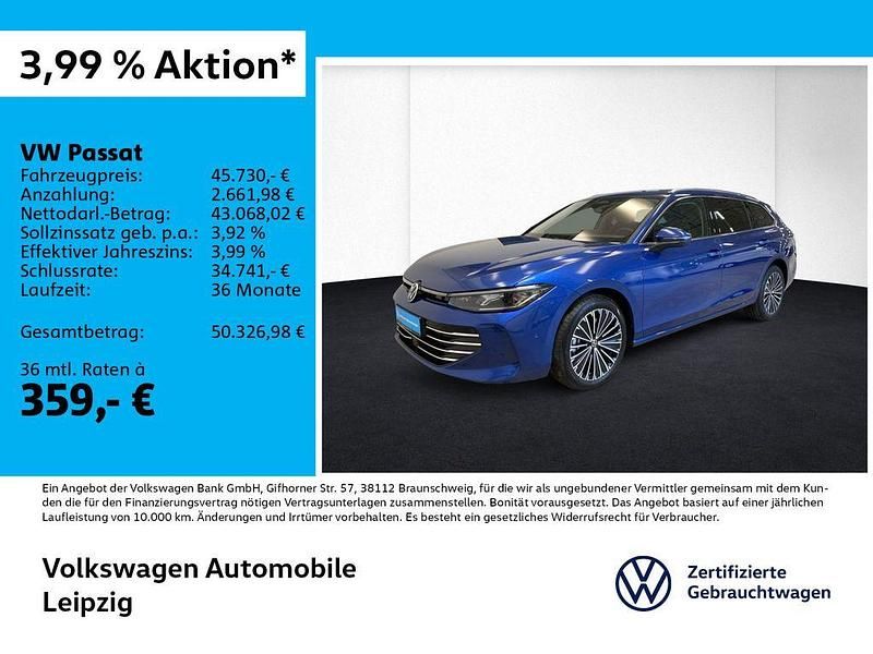 Blau Gebraucht 2025 VW Passat Elegance Limousine | 45.730 € (Superpreis) - Bild 1/3