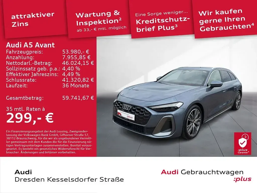 Gebraucht Audi A5 S-Line 299 PS (219 kW) 2025 Horizontblau metallic Kombi