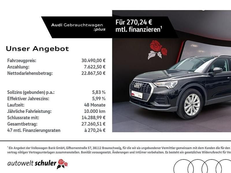 Mythosschwarz metallic Gebraucht 2022 Audi Q3 Ambiente SUV | 30.490 € (Guter Preis) - Bild 1/4