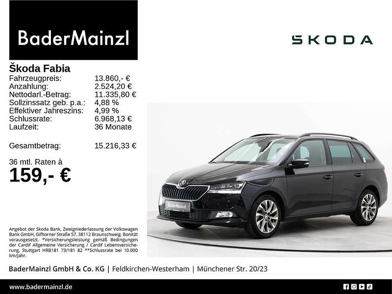 Schwarz Gebraucht 2022 Skoda Fabia Ambition Kombi | 13.860 € (Fairer Preis) - Bild 1/1
