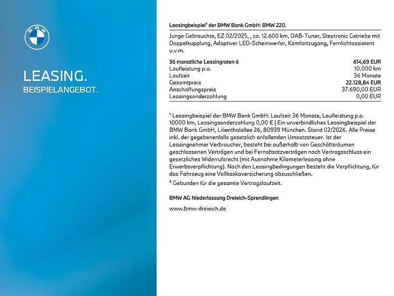 Gebraucht BMW 220 Shadowline 156 PS (114 kW) 2025 Weiß Coupé