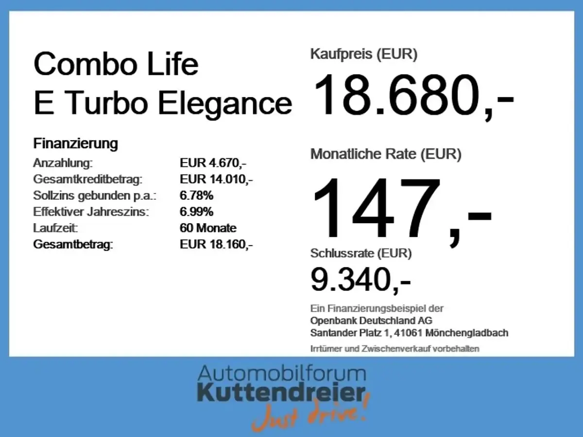 Gebraucht Opel Combo Life Elegance 131 PS (96 kW) 2021 Schwarz Van / Kleinbus