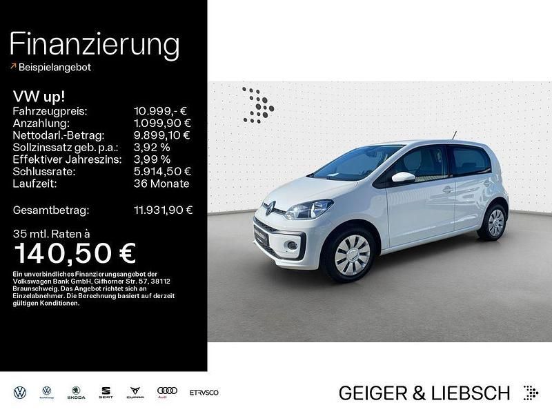 Pure white Gebraucht 2021 VW up! move up! Kleinwagen | 10.999 € (Fairer Preis) - Bild 1/4