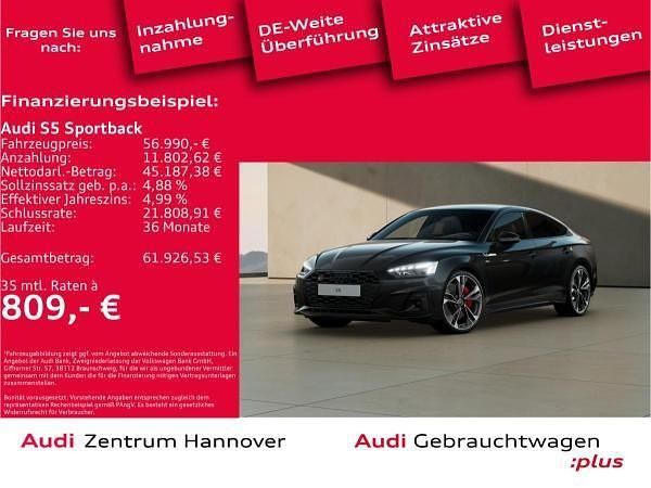 Schwarz (0e mythosschwarz metallic) Gebraucht 2023 Audi S5 Sportback Ambiente Kleinwagen | 56.991 € (Fairer Preis) - Bild 1/4