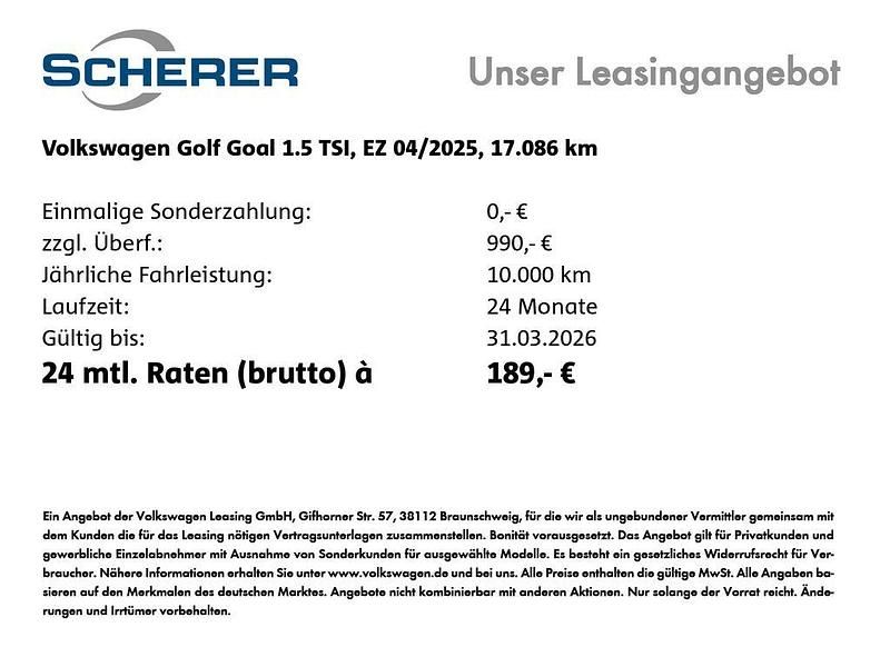 Schwarz Gebraucht 2025 VW Golf Goal Limousine | 24.590 € (Guter Preis) - Bild 1/1