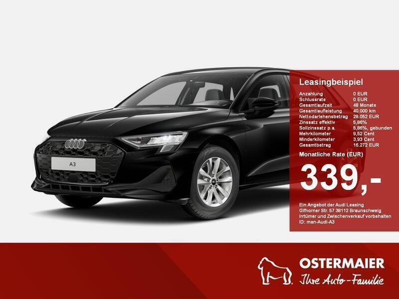Brillantschwarz Neu 2025 Audi A3 Ambiente | 27.990 € (Superpreis) - Bild 1/4