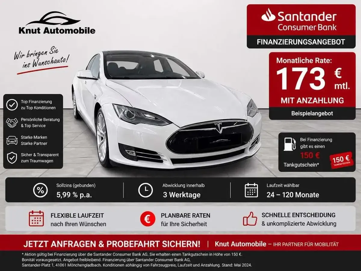 Usata Tesla Model S 269 kW (367 CV) 2013 Bianco Utilitaria