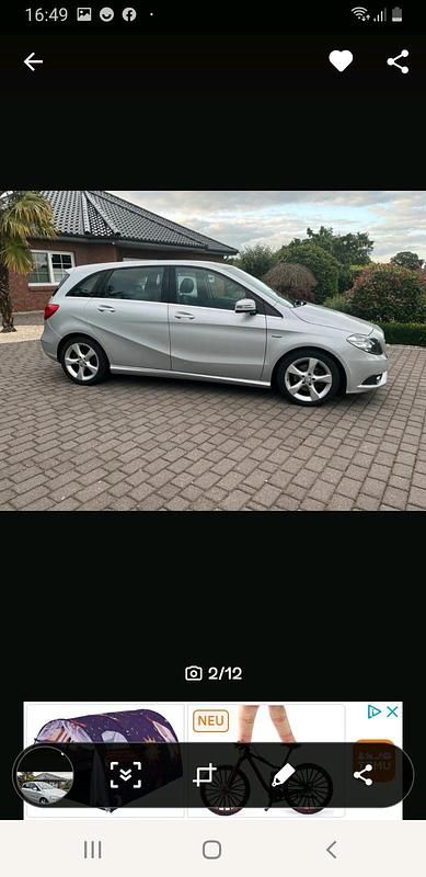 Silber Gebraucht 2012 Mercedes B180 Van / Kleinbus | 6.950 € (Etwas zu teuer) - Bild 1/4