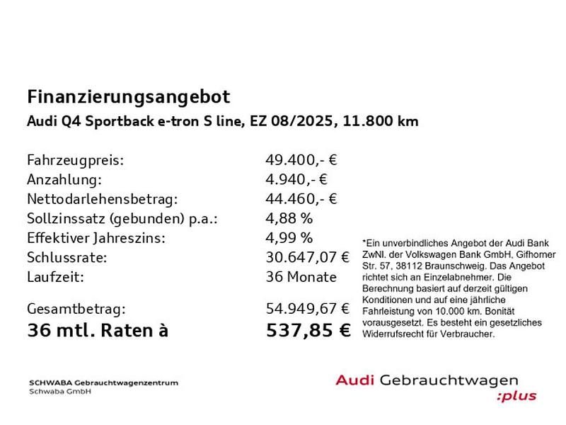 Gebraucht Audi Q4 e-tron 210 kW (286 PS) 2025 Kieselgrau SUV
