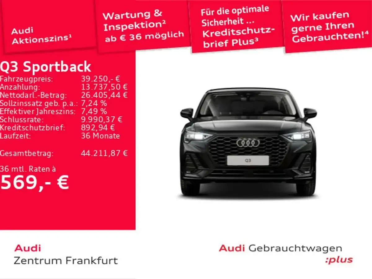 Gebraucht Audi Q3 S-Line 150 PS (110 kW) 2025 Mythosschwarz metallic/mythoss SUV