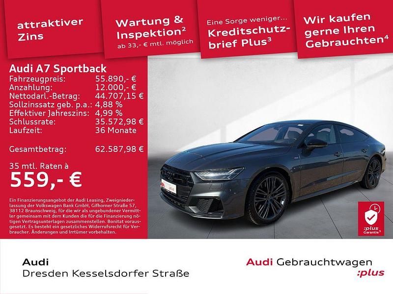 Grau Gebraucht 2023 Audi A7 Sportback Sport Kleinwagen | 52.980 € - Bild 1/4