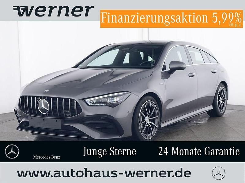 Lack mountaingrau (metallic) Gebraucht 2024 Mercedes CLA35 AMG Premium Limousine | 47.774 € (Superpreis) - Bild 1/4