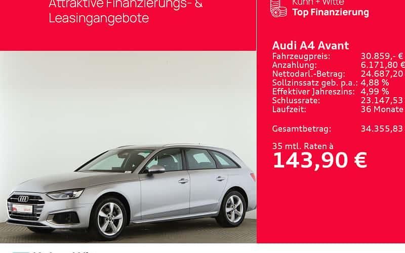 Florettsilber metallic Gebraucht 2024 Audi A4 Advanced Plus Kombi | 30.859 € (Fairer Preis) - Bild 1/4