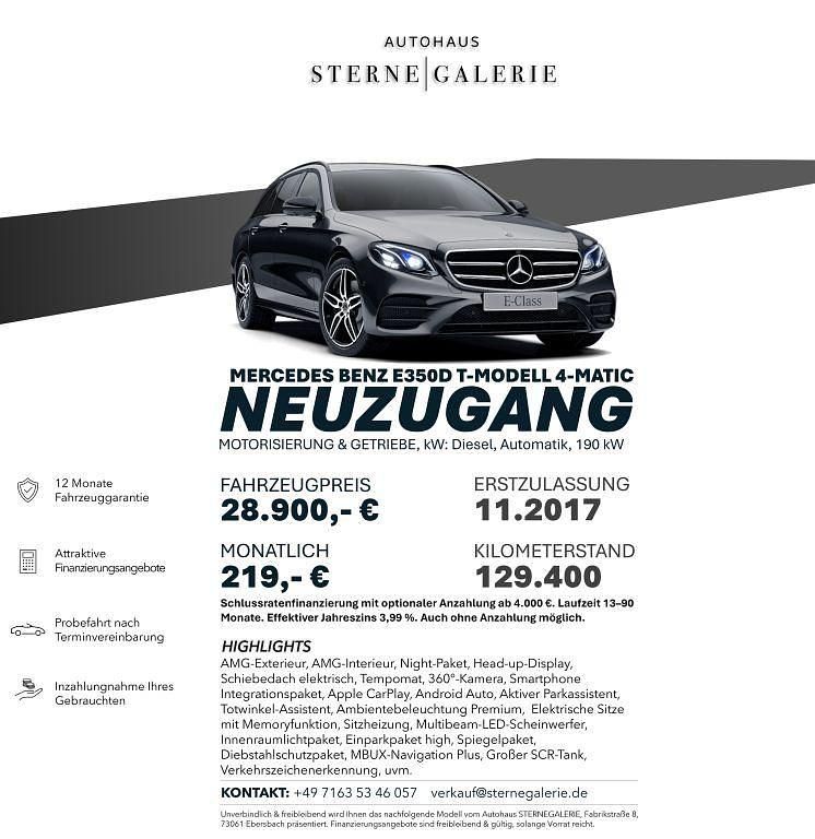 Gebraucht Mercedes E350 AMG line 258 PS (189 kW) 2017 Schwarz Limousine