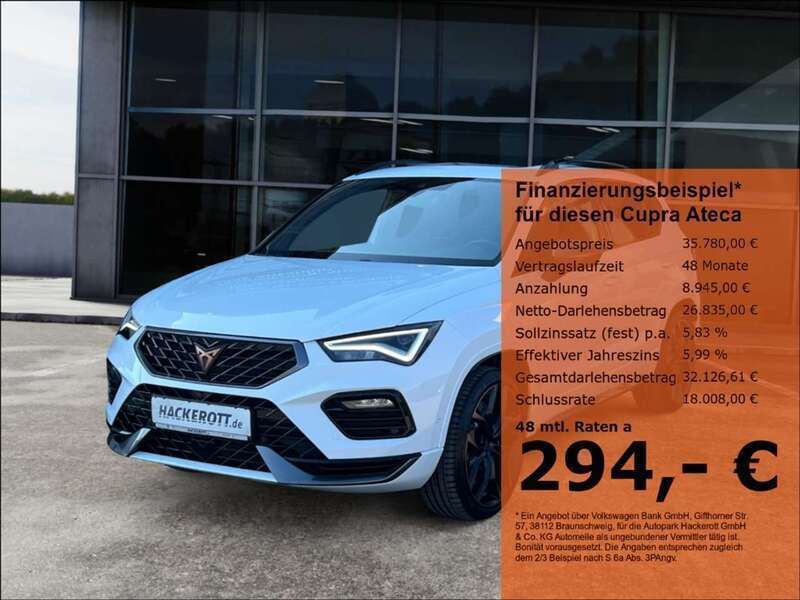 Weiss Gebraucht 2022 Cupra Ateca SUV | 36.380 € (Etwas zu teuer) - Bild 1/4