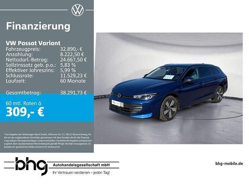 Gebraucht VW Passat Business 150 PS (110 kW) 2024 Reef blue metallic Kombi