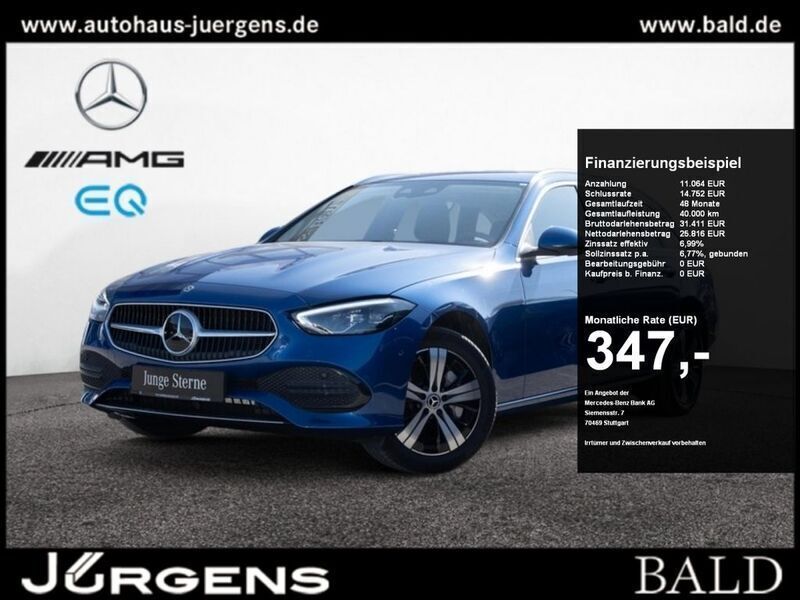 Metalliclack spektralblau Gebraucht 2023 Mercedes C300e Avantgarde Kombi | 39.490 € (Superpreis) - Bild 1/4